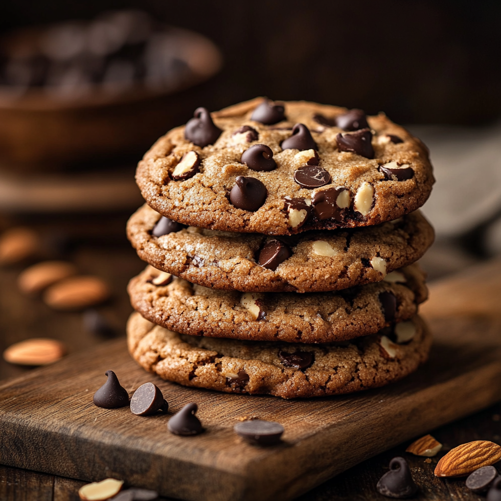 Flourless Almond Butter Chocolate Chip Cookies