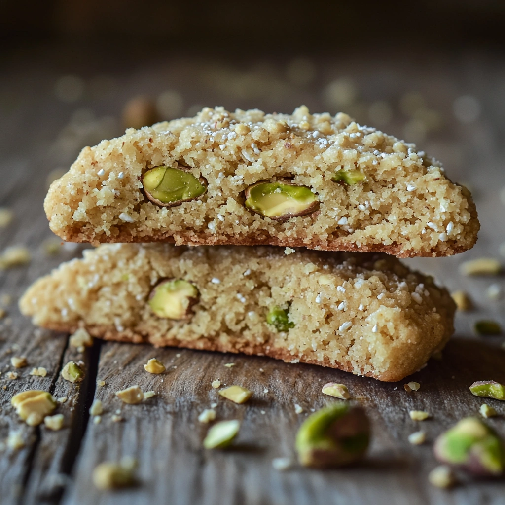 Semolina Pistachio Crunch Cookies