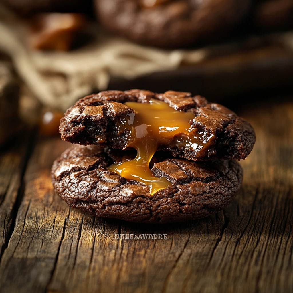 Caramel-Stuffed Chocolate Cookies