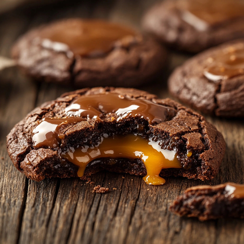 Caramel-Stuffed Chocolate Cookies