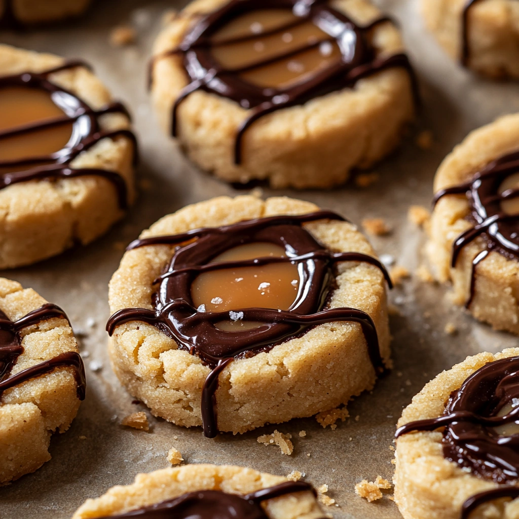 Caramel Stuffed Shortbread Cookies