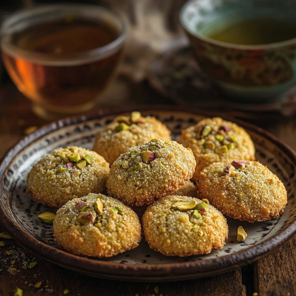Semolina Pistachio Crunch Cookies